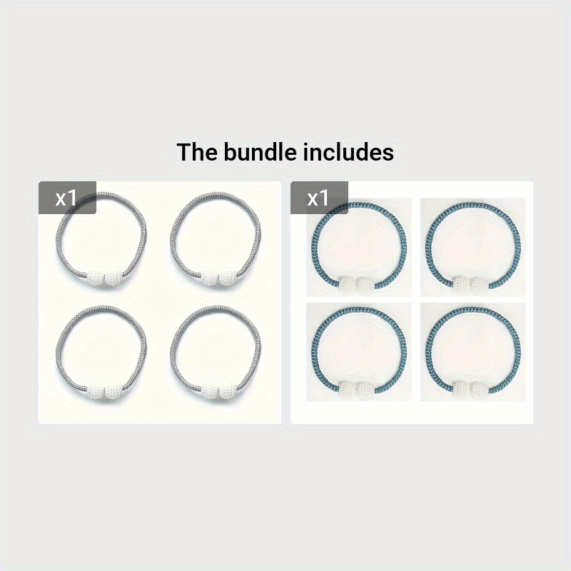 Set of Four Magnetic Curtain Tiebacks with Pearl Ball Decor for Living Room and Bedroom