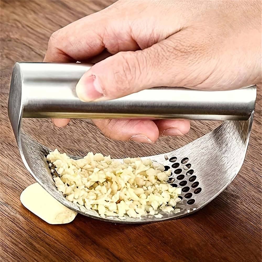 Easy Clean Swing-Style Stainless Steel Garlic Press Kitchen Tool