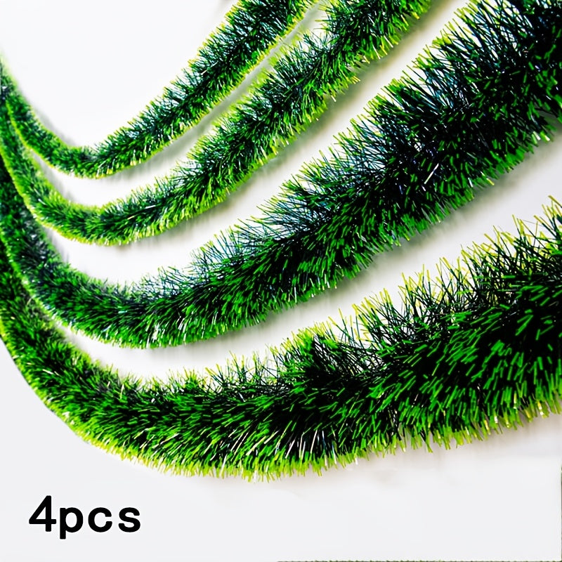 Green and White Christmas Ribbon Garland for Tree Decorations and Festive Decor