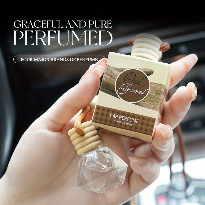 Long-Lasting Car Air Freshener with Essential Oil in Glass Pendant for Vehicle Interior