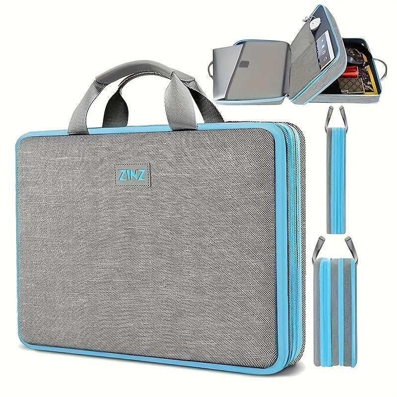 Lightweight Waterproof Laptop Bag for Office Travel and Daily Use Black Polyester