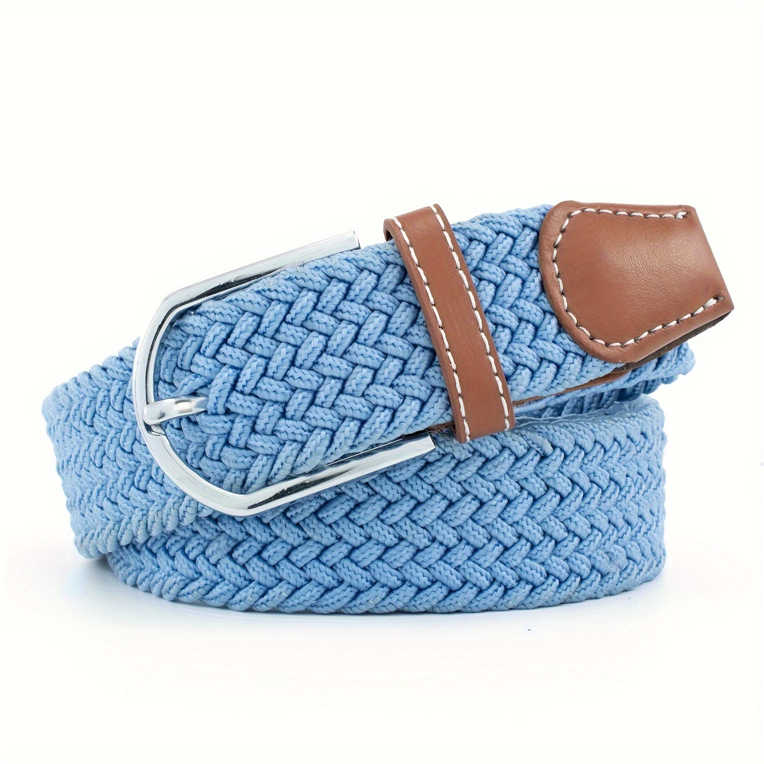 Women's Braided Elastic Belt with Woven Design for Golf and Casual Wear
