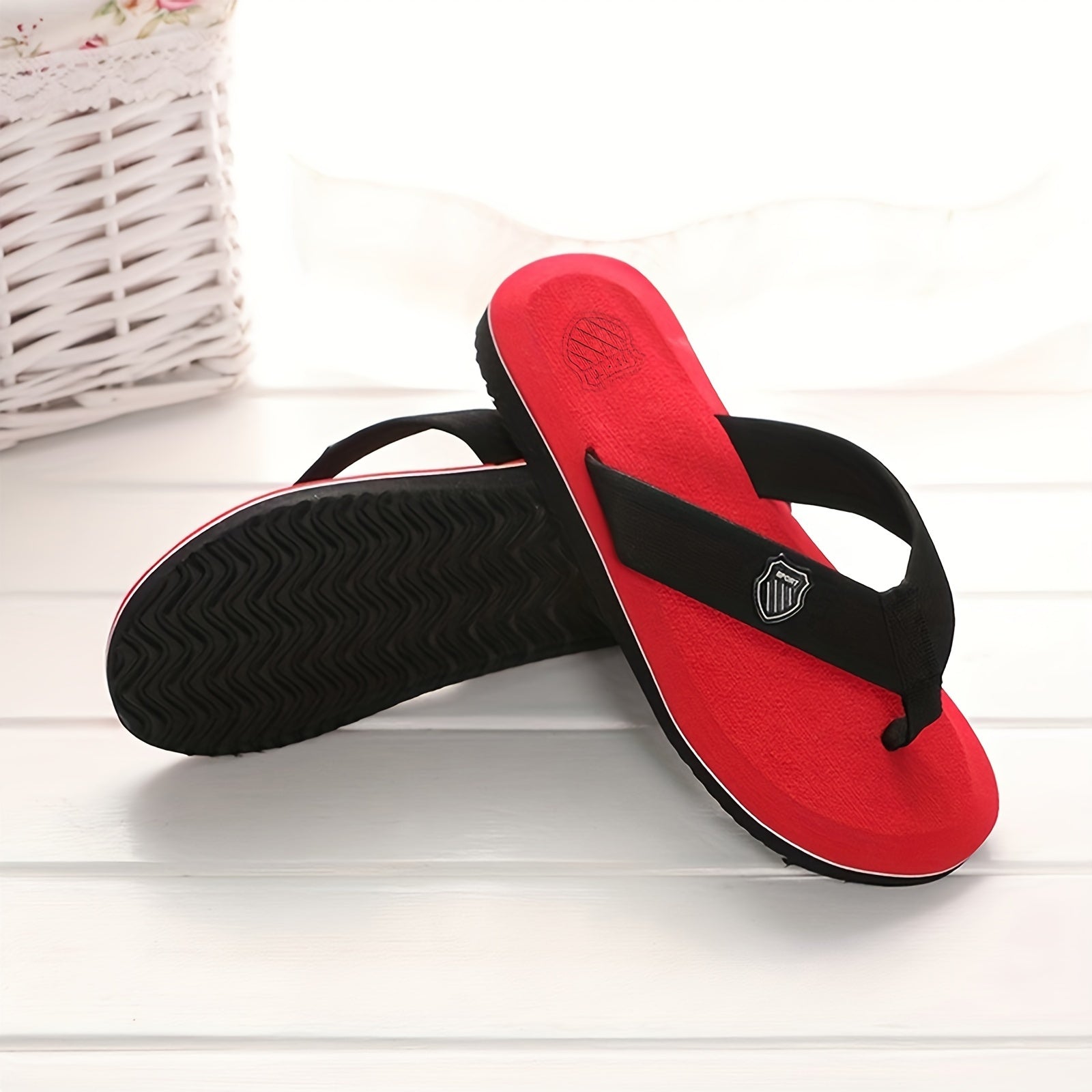 Men's EVA Summer Slippers for Beach and Home, Solid Color, All-Season