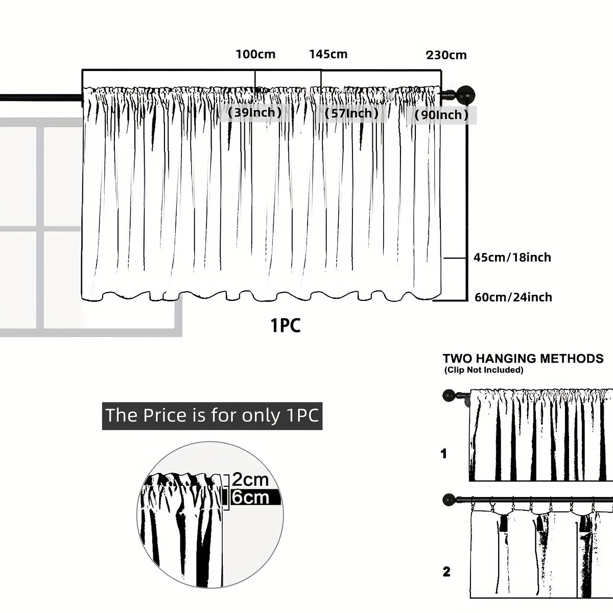 Lace Small Flower Cafe Curtain White Dainty Elegant Window Dining Room