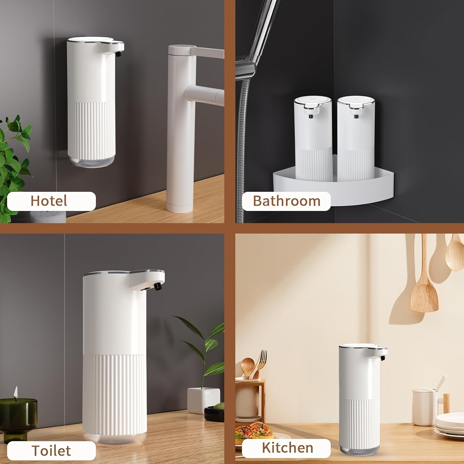 Dispensador de jabón de espuma de plástico 360ml dispensador ajustable patrón de onda de tiempo para cocina baño hotel