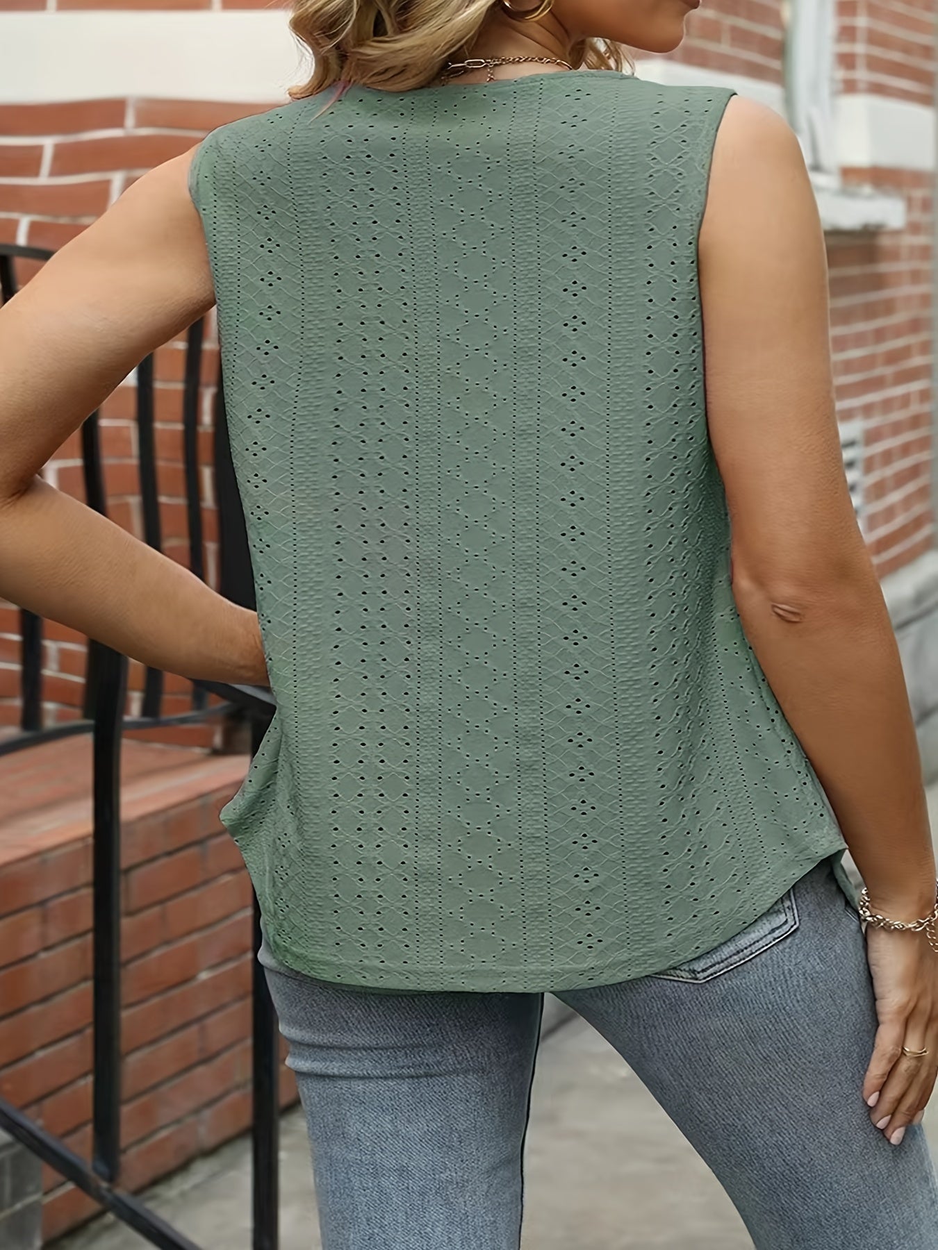 Топ без рукавов для женщин больших размеров с квадратным вырезом, дышащий, кружевной, оливково-зеленый
