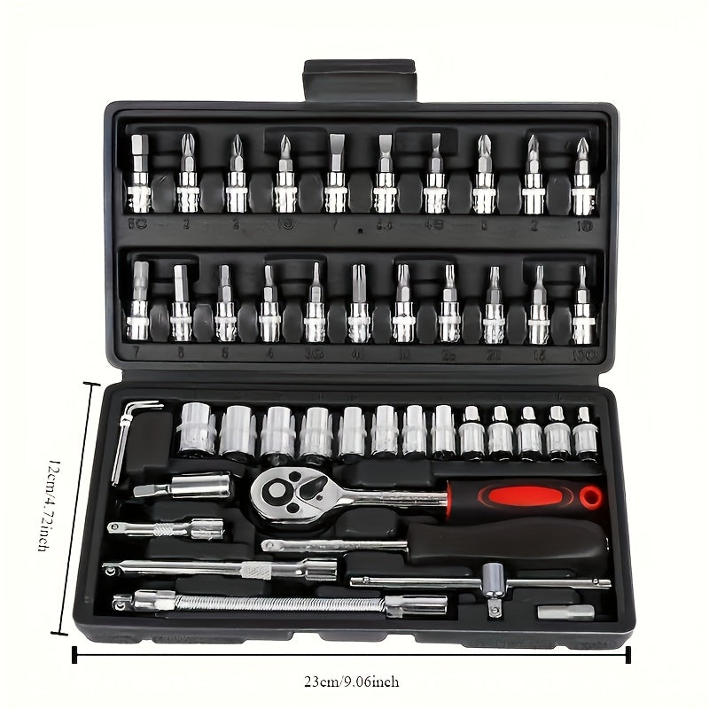 151-Piece Automotive Master Tool Set Carbon Steel Portable Car Bicycle Motorcycle Repair Kit