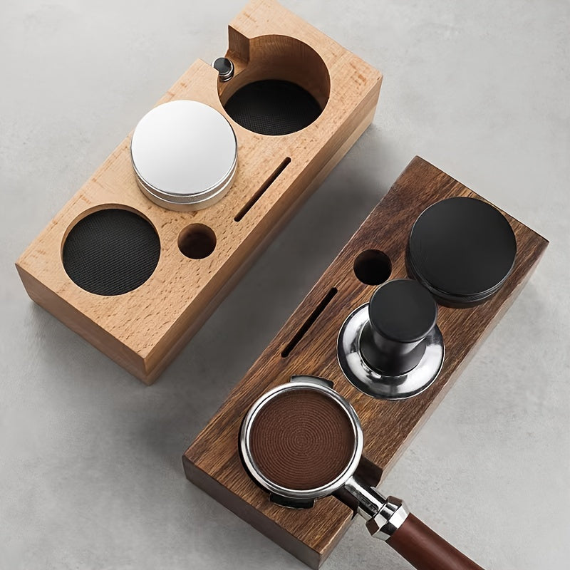 Wood Coffee Tamper Holder | Wooden Stand for 51/53/58mm Tamper, Anti-Slip