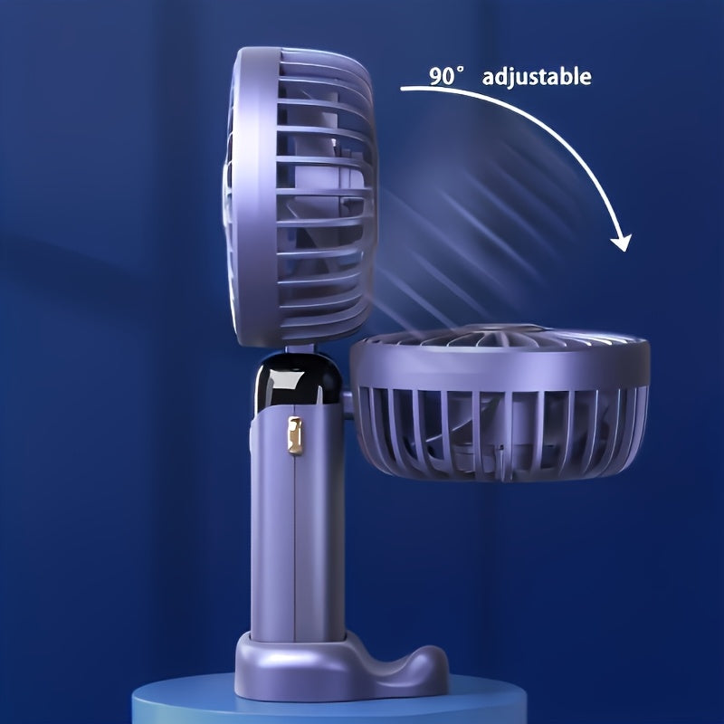 Portable Mini Fan with LED Display USB Rechargeable 5-Speed Quiet Foldable Outdoor Cooler Aromatherapy Power Bank
