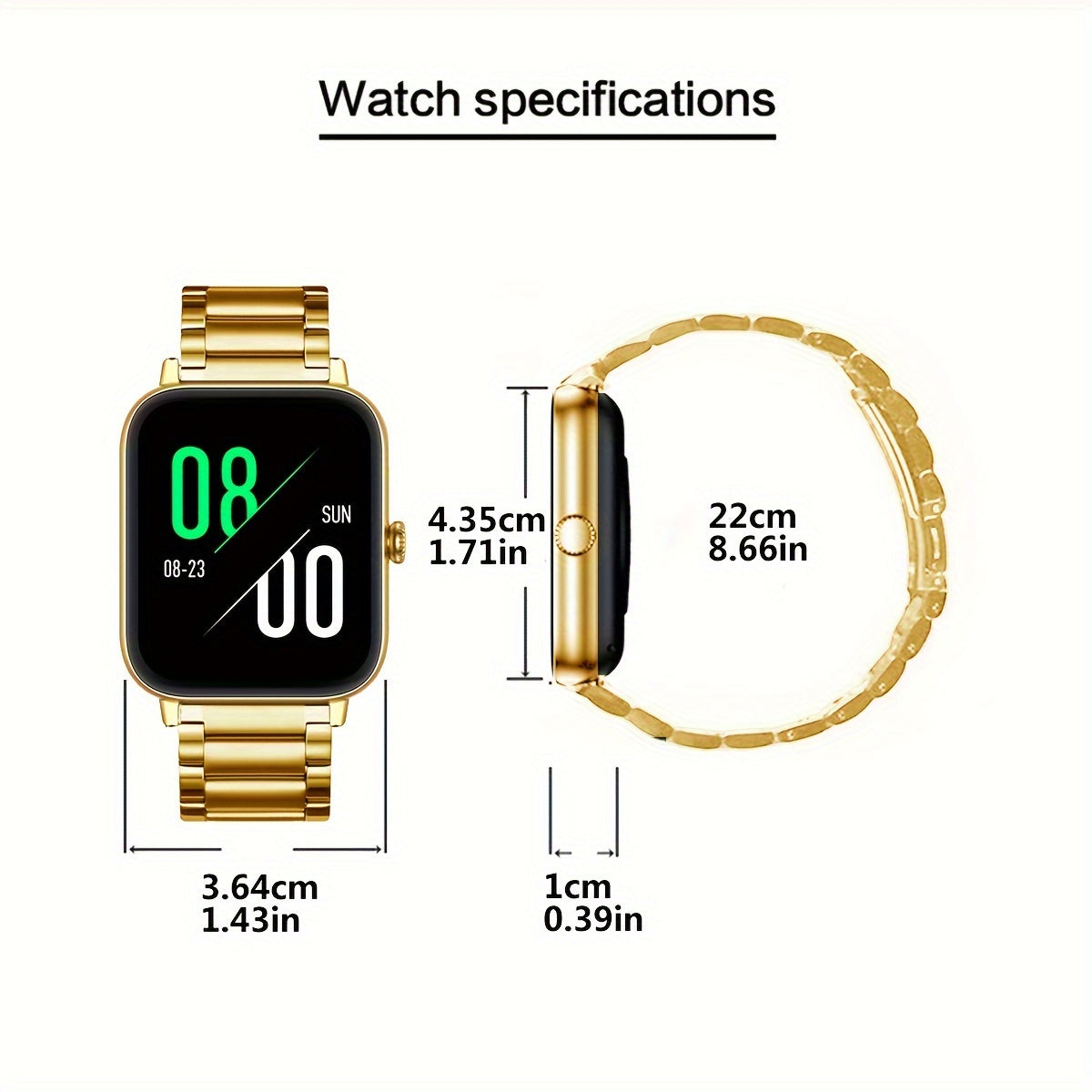 Умные часы COIUSOR с HD-дисплеем 4,65 см, золотистой сетчатой лентой, беспроводные, с уведомлением о сидячем образе жизни, управлением музыкой и камерой, более 100 режимами фитнеса, совместимы с iOS и Android.