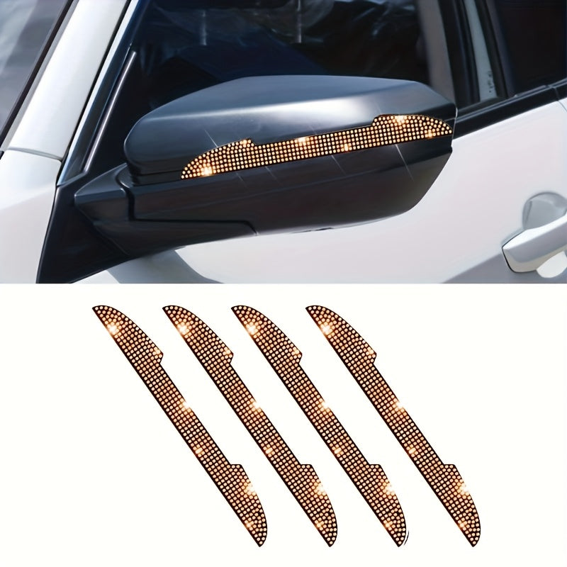 Set of 4 Rhinestone Car Door Handle Scratch Protectors for All Vehicles