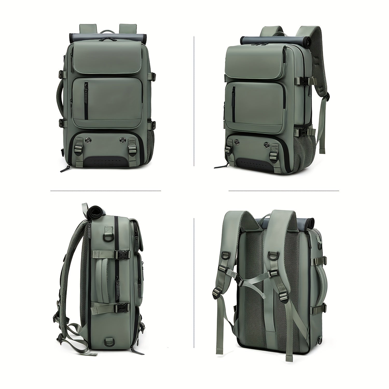 Ko'p funksiyali sayohat ruksak, noutbuk bo'limi, USB porti, katta sig'im, mustahkam naylon material. Qo'lda yuvish mumkin, professional quruq tozalash tavsiya etiladi. Guanchjouda ishlab chiqilgan.