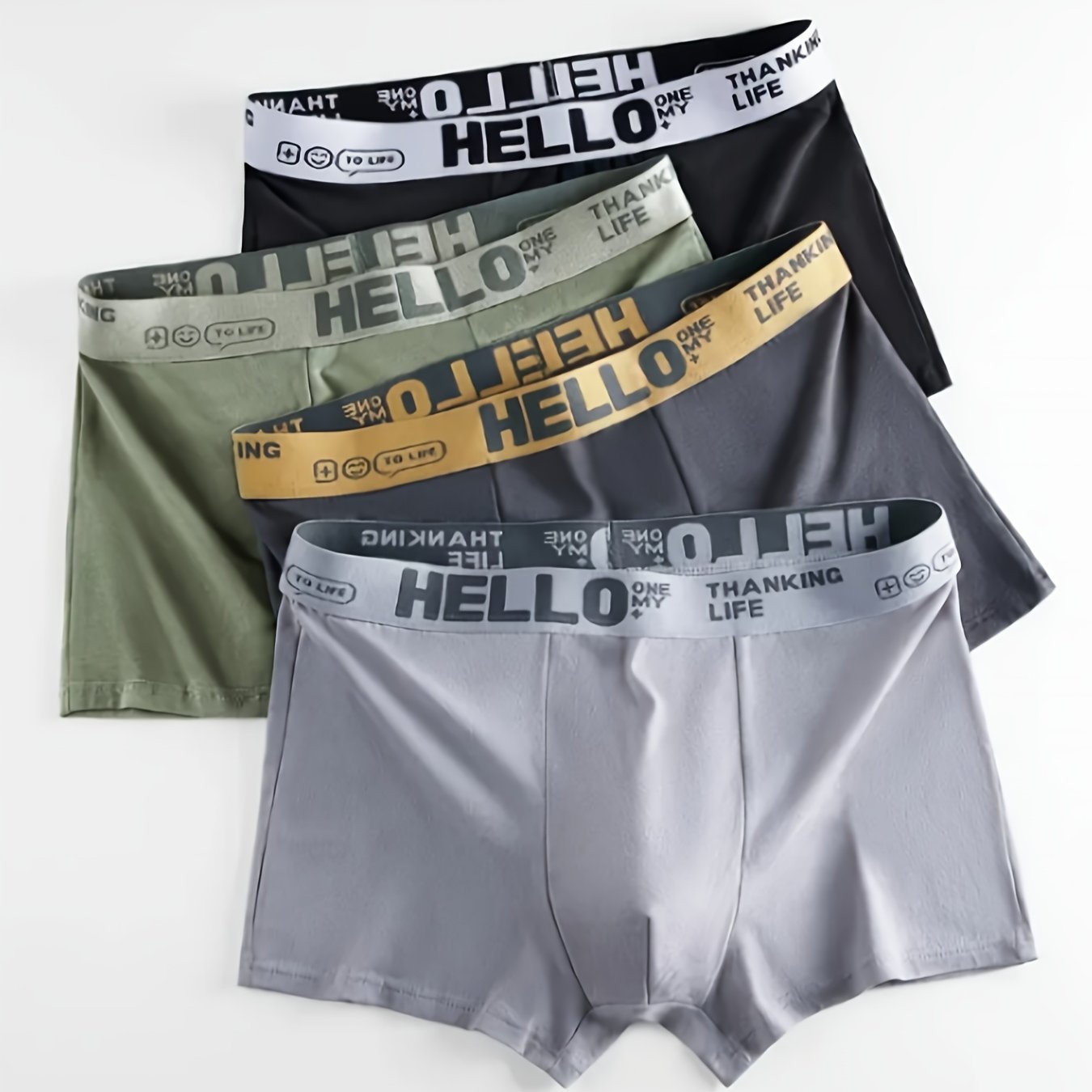 Men's Polyester Spandex Flat Corner Underwear Casual Sports Fashion Patterns