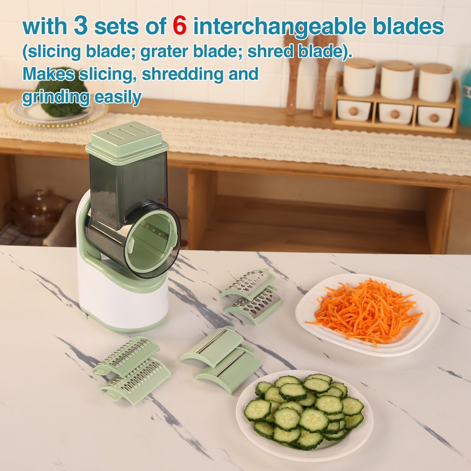 Electric Vegetable Cutter with 3 Blades USB Rechargeable Dicer and Slicer