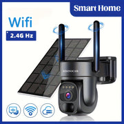 Cámara de seguridad solar inalámbrica 1080P PTZ visión nocturna detección de movimiento Wi-Fi exterior