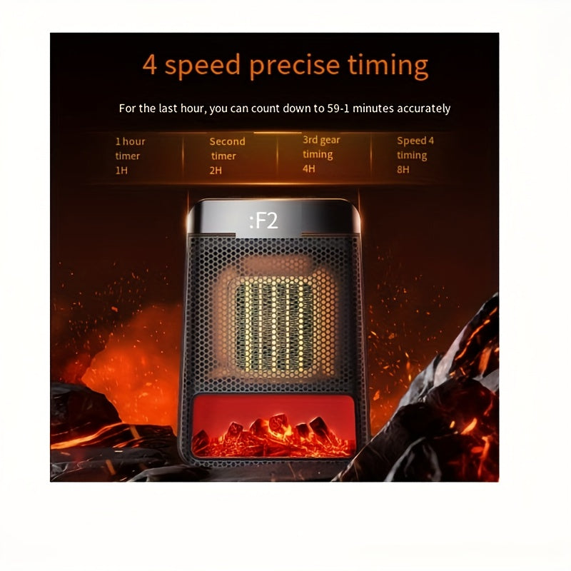 1000W Electric Fan Heater Portable Ceramic PTC Desktop Warmer with Thermostat