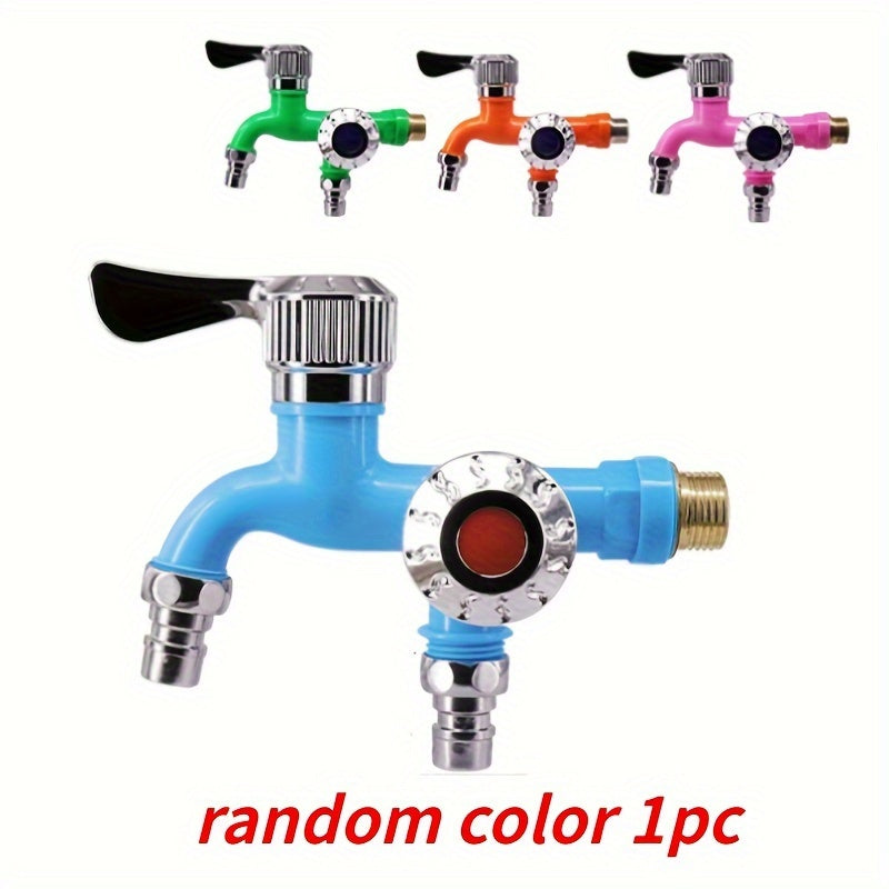 Grifo de doble boquilla de plástico para instalación en balcón, baño y piscina