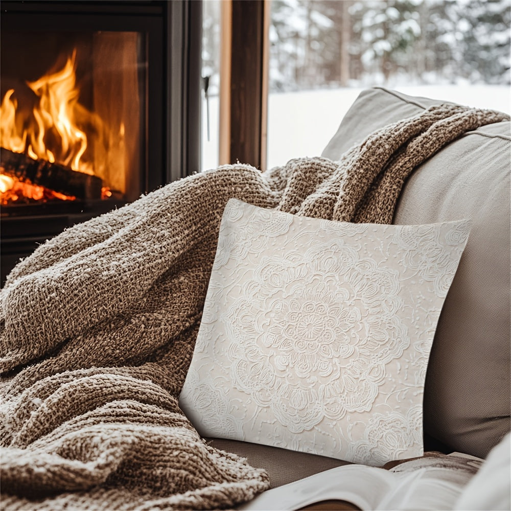 Ikki tomonlama bosilgan yostiq qoplami, qisqa mo'yna polyester, fermachilik dekoratsiyasi, divan yoki tashqarida foydalanish uchun