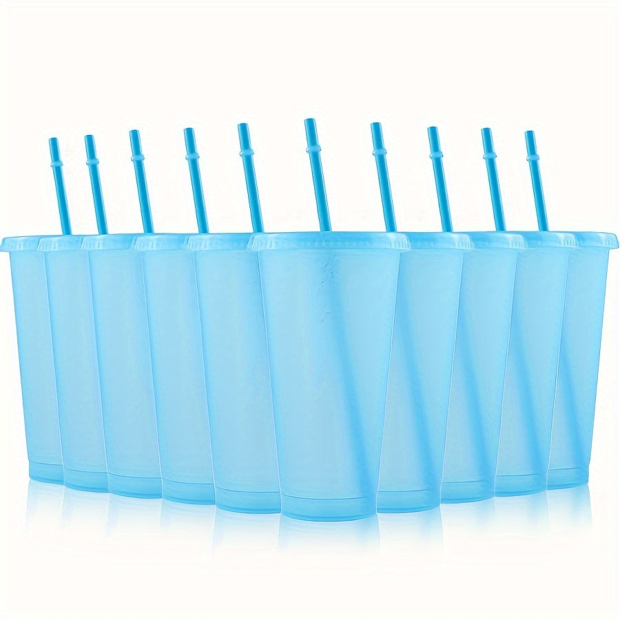 10 штук многоразовых стаканов объемом 24oz с крышками и трубочками, без BPA, для вечеринок и собраний