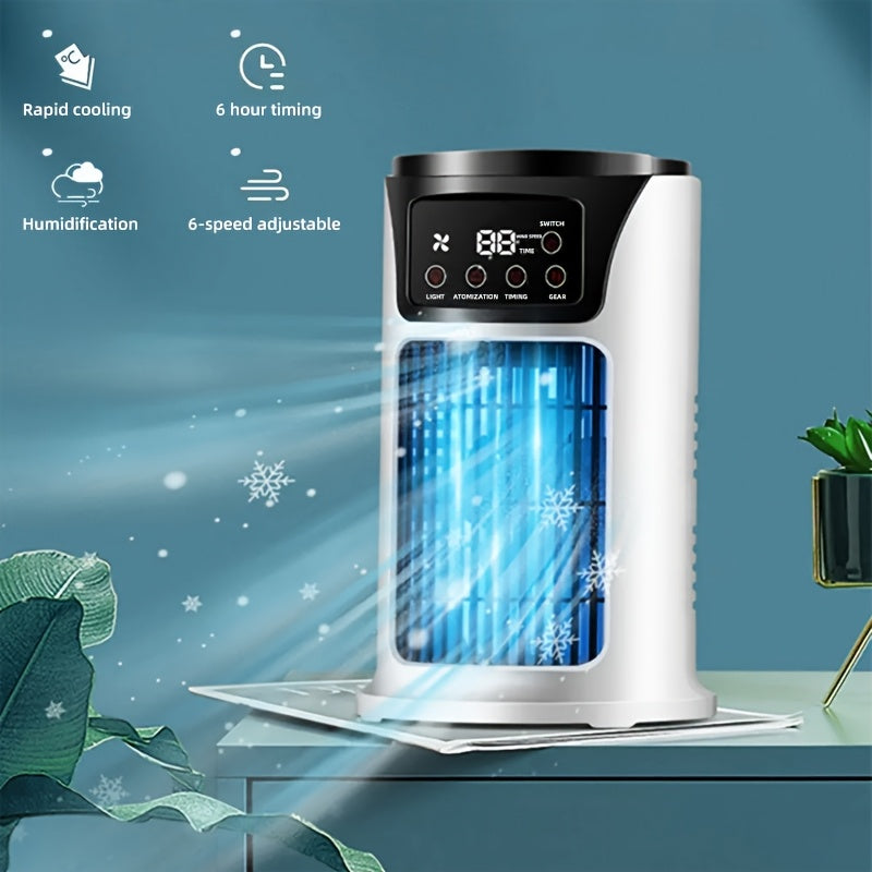 USB Air Conditioner Fan with Humidifier Cool White