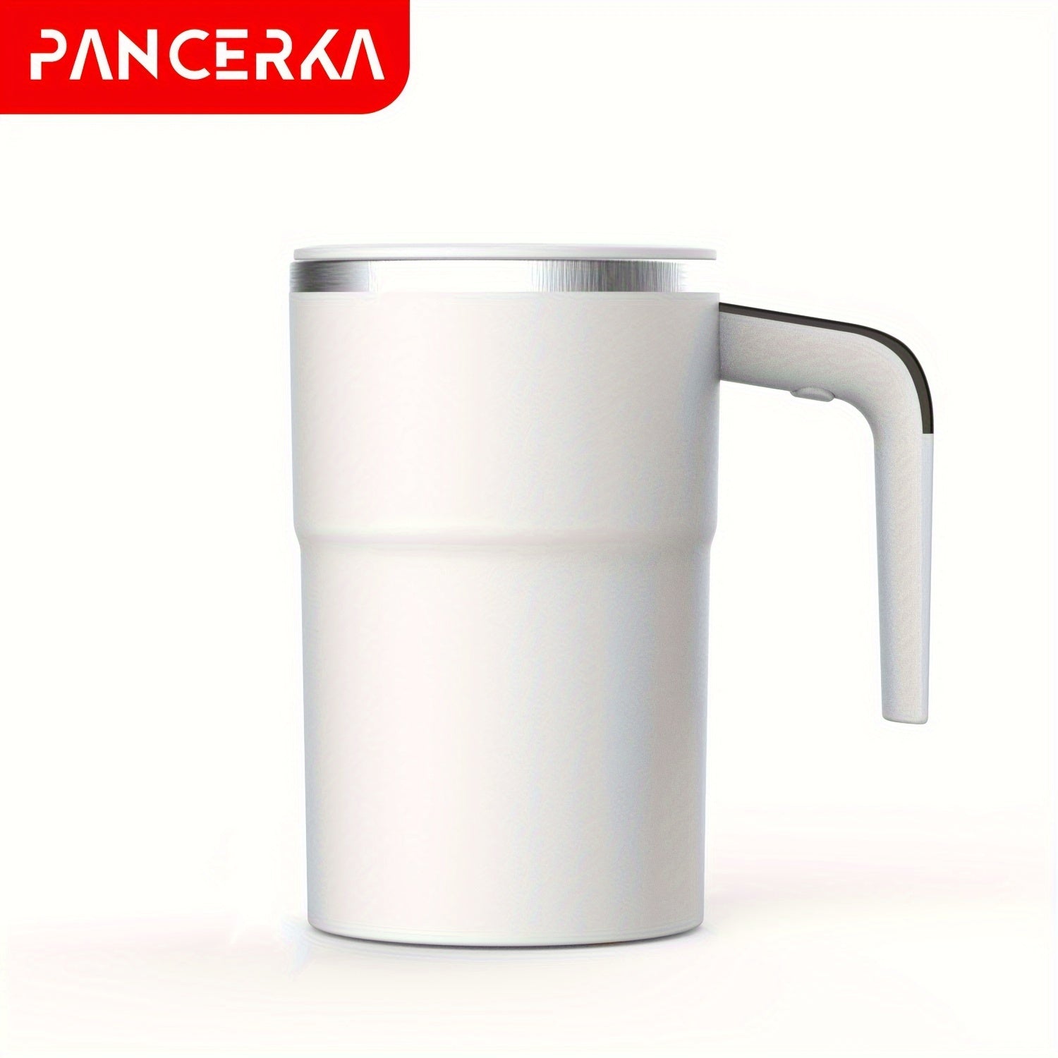 Auto Stirring Coffee Cup With Temperature Display White Travel Mug