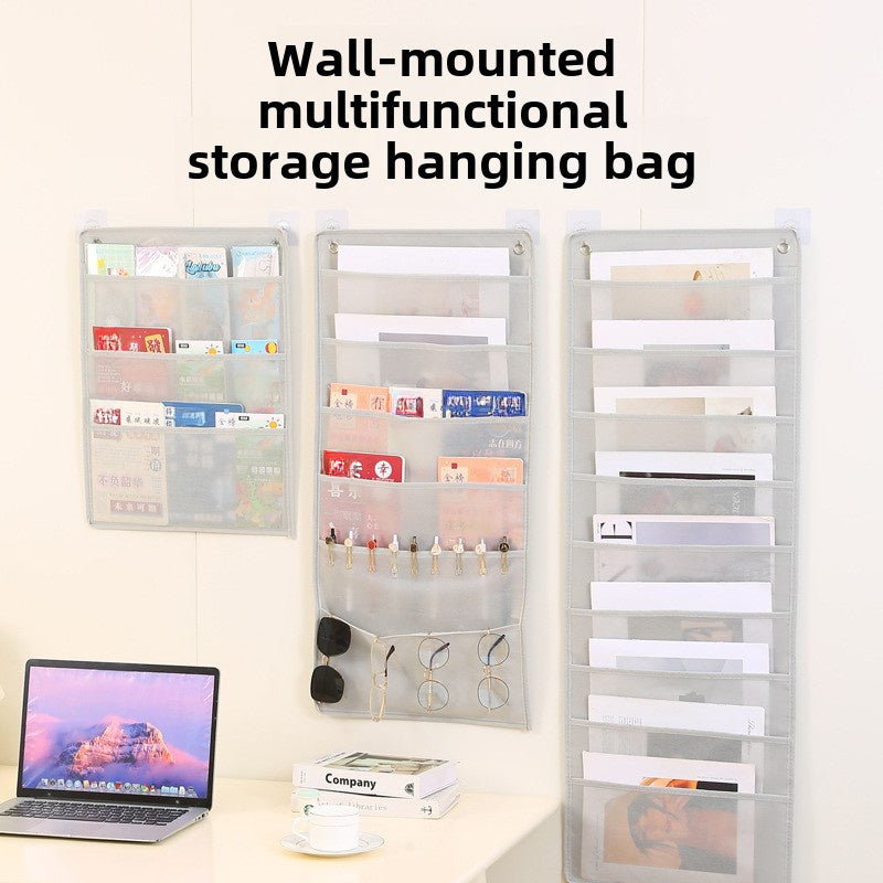 Organizador colgante sobre la puerta con múltiples capas para almacenamiento en dormitorios