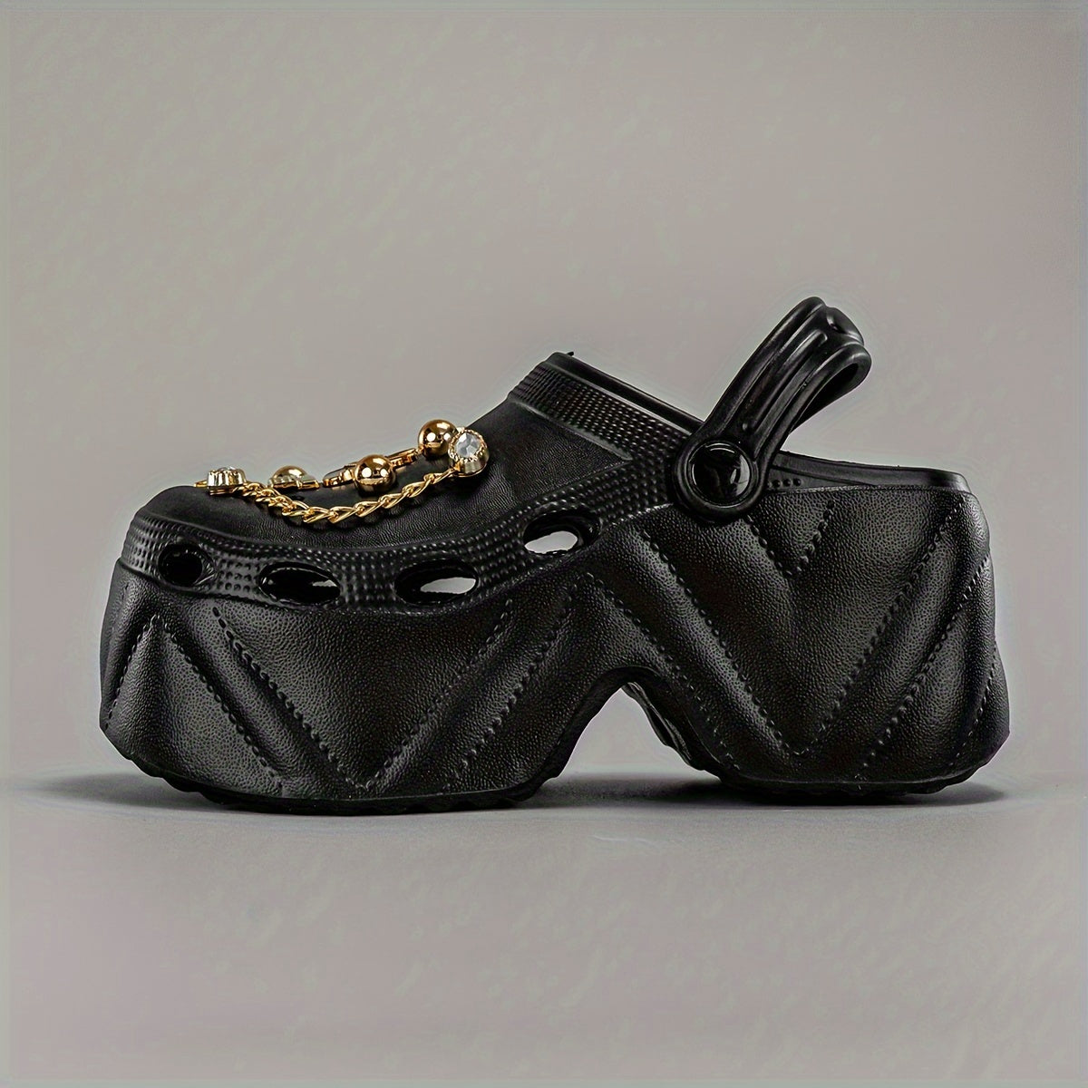 Women's Glitter Mules and Clogs With Platform Heel Lightweight EVA Summer Footwear