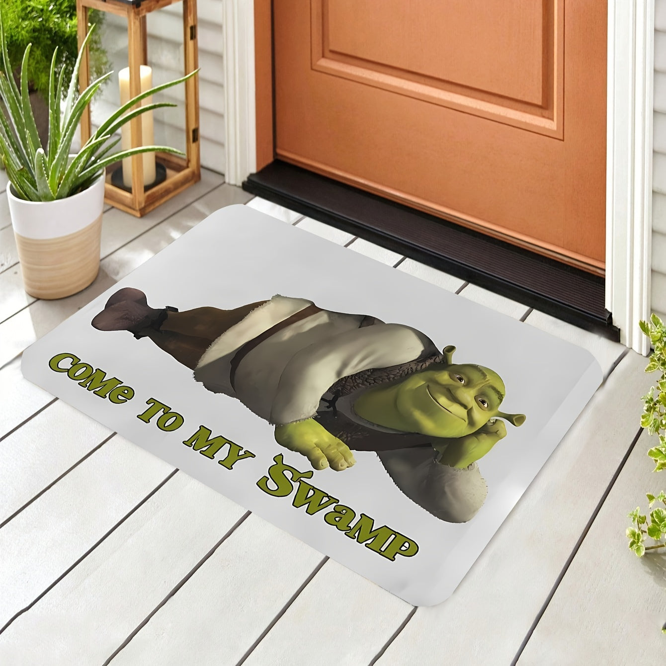 Shrek-Inspired Doormat Polyester Indoor Outdoor Entrance Kitchen Bedroom