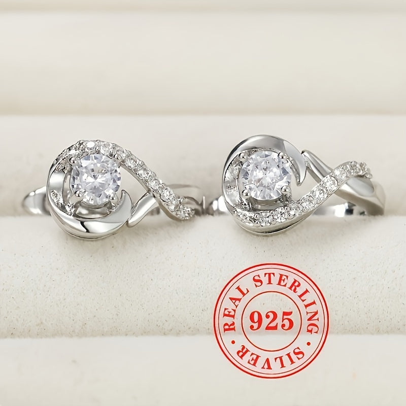 Trendy Zirconia Doira Bilakuzuklar 2.6 gramm Sof S925 Kumushdan tayyorlangan, ayollar uchun har kuni tasodifiy kiyimlar uchun mukammal.