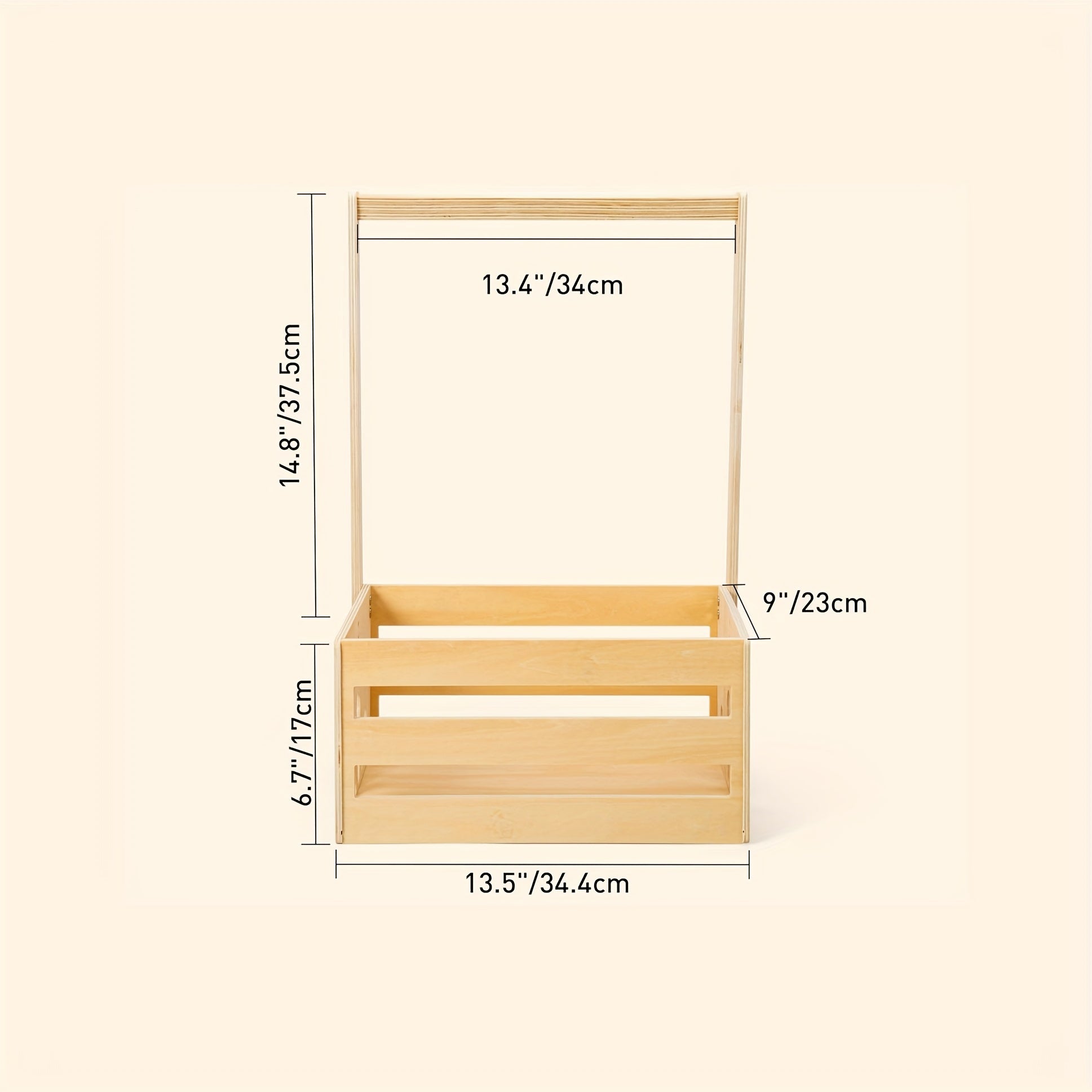 Wooden Closet Organizer with Hanging Rod and Storage Bin Multi-Purpose Plywood Storage Shelf
