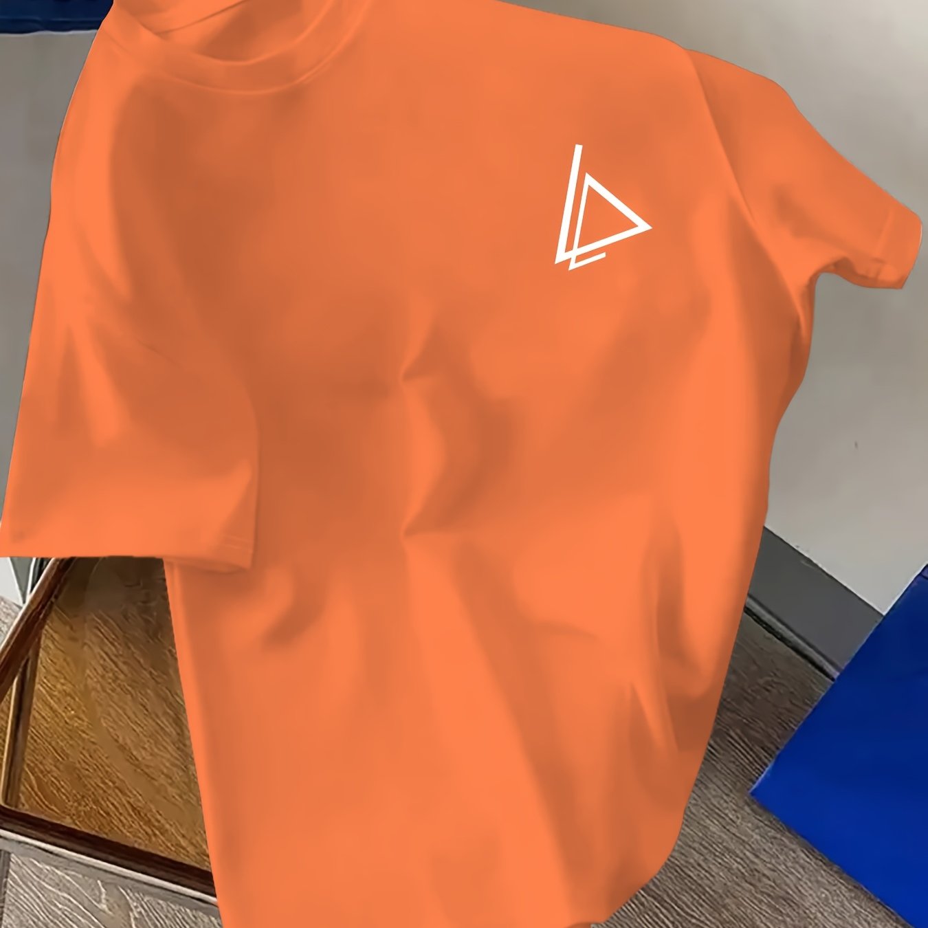 Unisex Navy Blue Heartbeat Print T-Shirt Summer Casual Crew Neck Polyester Elastane