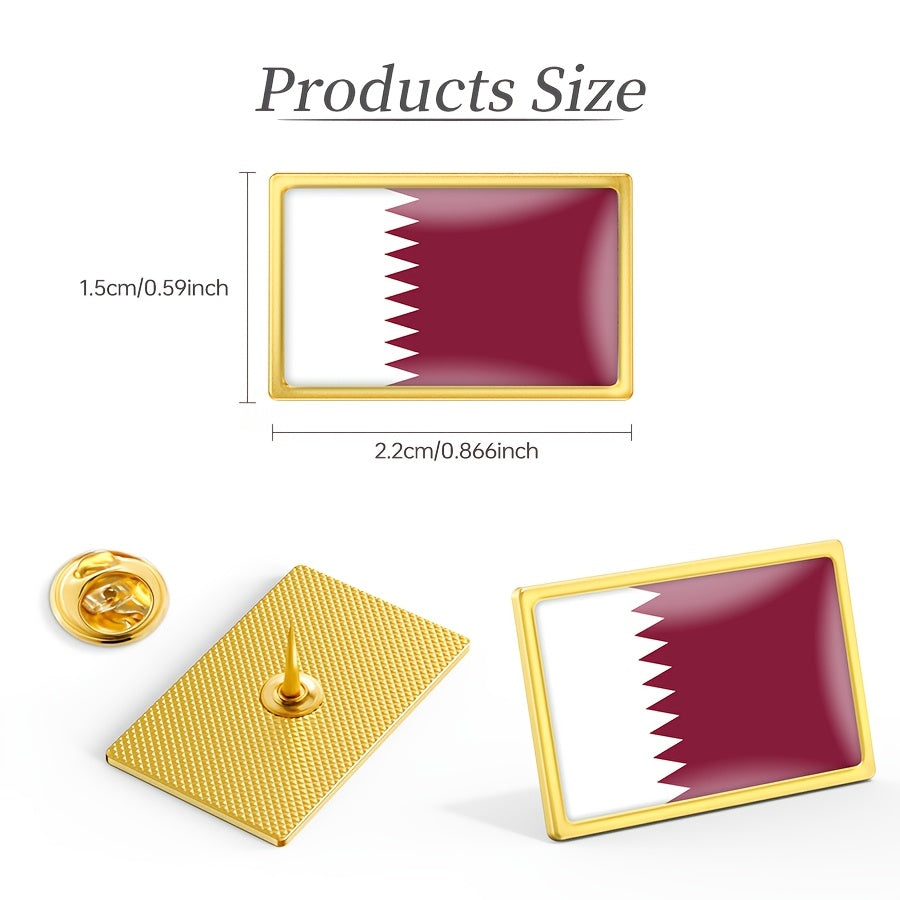 Qatar Flag Brooch Pin Accessories for Women and Men