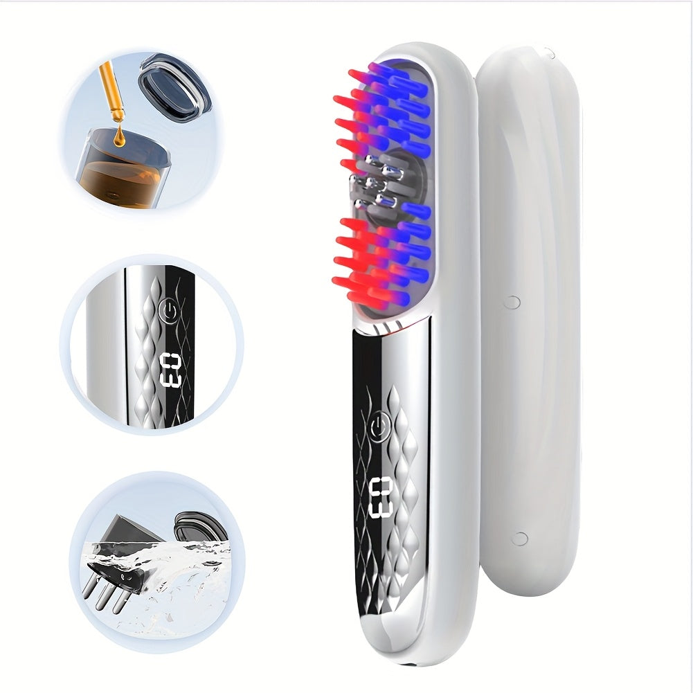 MEETCARE HF188 LED Bosh Terisini Stimulyatsiya Qiluvchi Taroq: Qayta Zaryadlanadigan 1200mAh Li-ion Batareya, USB Zaryadlash, 36V Maksimal Ishlash Voltaji, Soch O'sishi va Bosh Terisi Sog'lig'i uchun Ideal, Soch Parvarishi Qurilmasi.