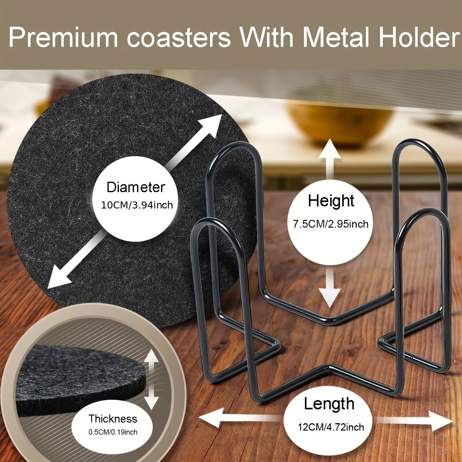 Juego de 12 posavasos de fieltro con soportes para bebidas y protección de mesa