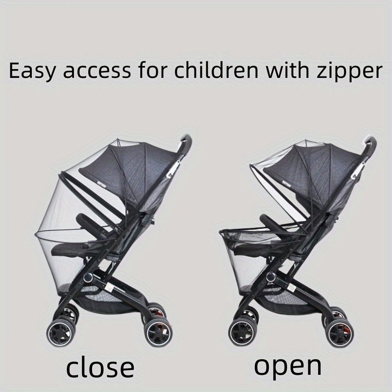 Bolalar aravachasi uchun chivinlar tarmog'i, qopqoq aksessuarlari, qora polyester, 3 yoshdan oshganlar uchun