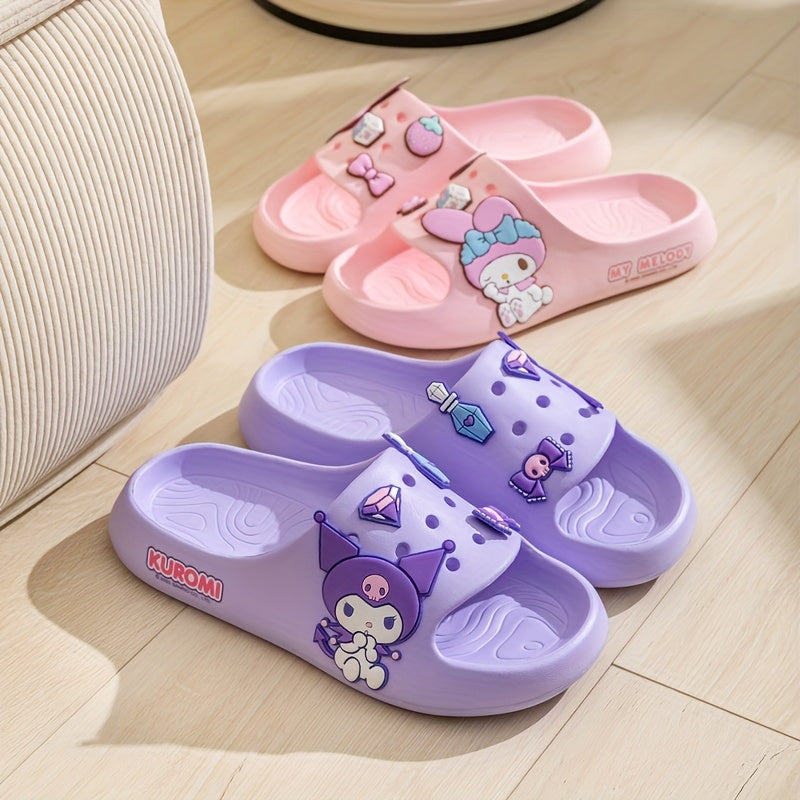 Kids and Adults Cartoon Slippers with Unicorn and Animal Designs Non-Slip EVA Indoor House Shoes in White Pink Blue