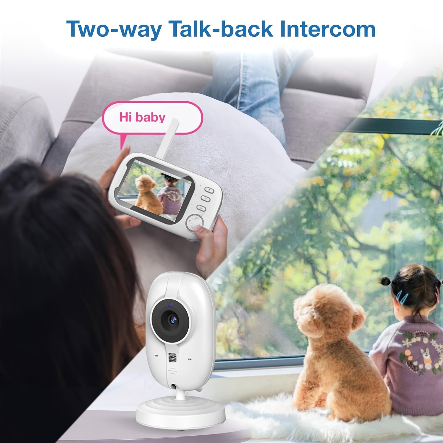 Baby Monitor 720p HD Camera Night Vision Two-Way Audio Temperature Sensor Cry Detection
