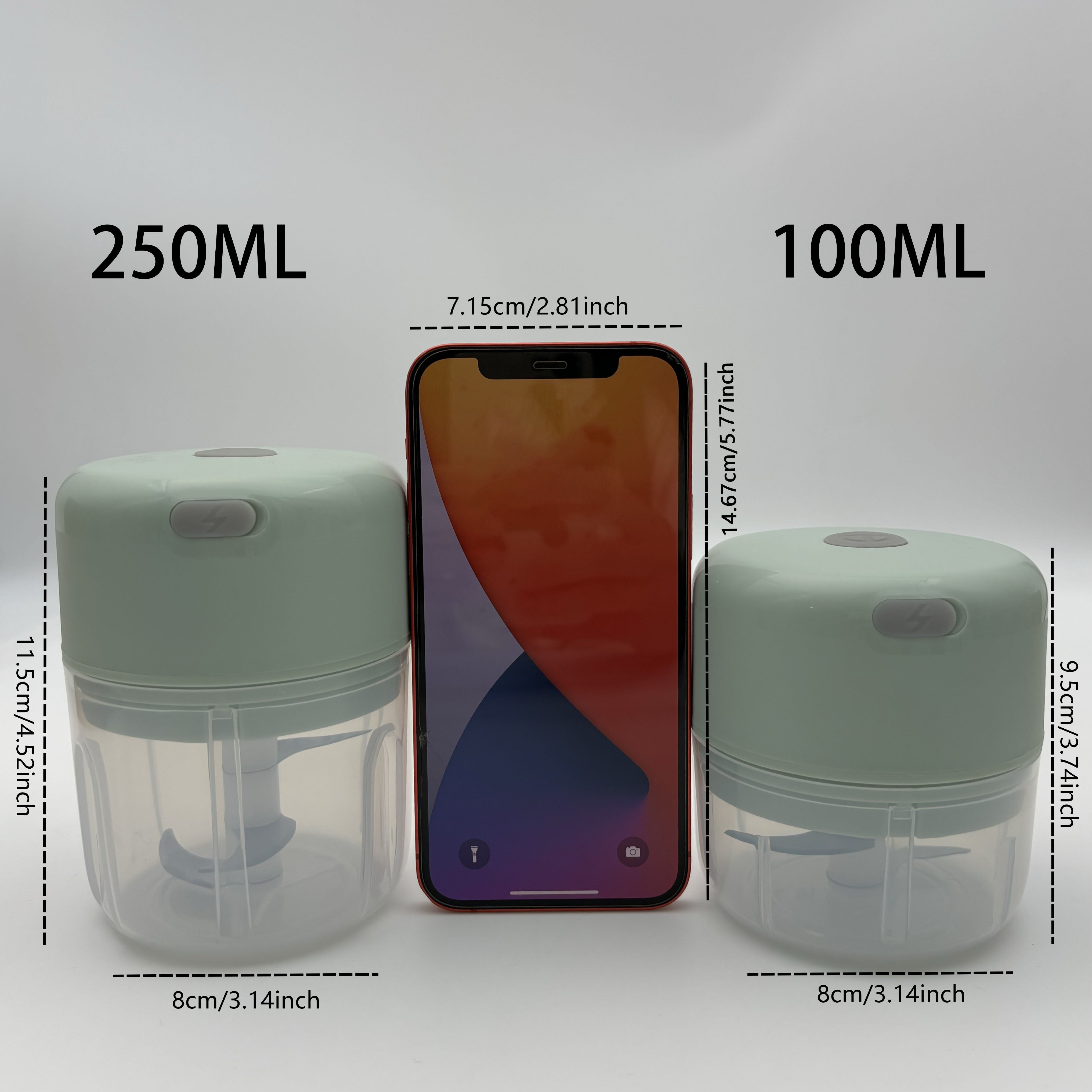 Picadora de alimentos mini recargable por USB 250ml Picadora de ajo y carne motor rápido