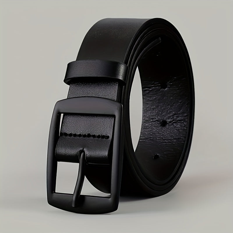 Unisex Leather Belt with Metal Pin Buckle for Jeans Plus Size