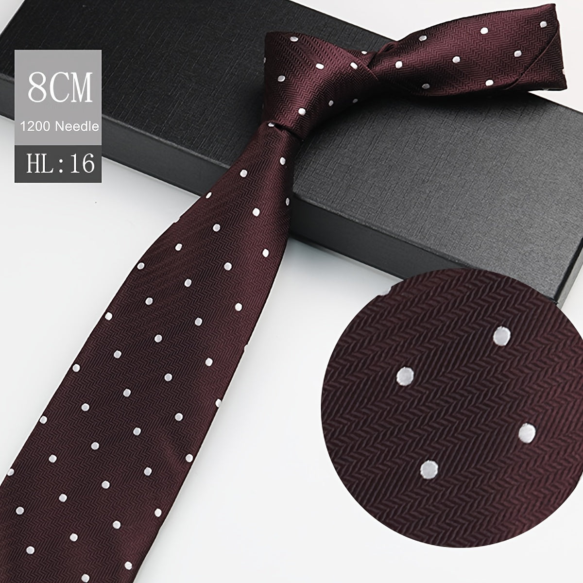 Men's Red Polyester Necktie 8cm Wide for Weddings and Business Events