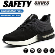 Women's Steel Toe Safety Shoes Puncture-Resistant Work Sneakers Breathable Mesh