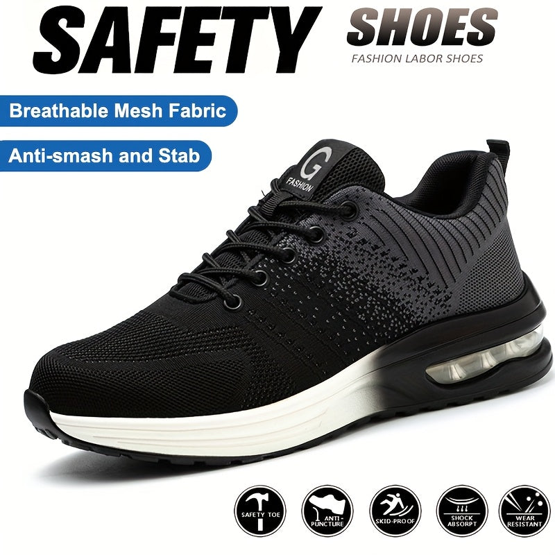 Women's Steel Toe Safety Shoes Puncture-Resistant Work Sneakers Breathable Mesh
