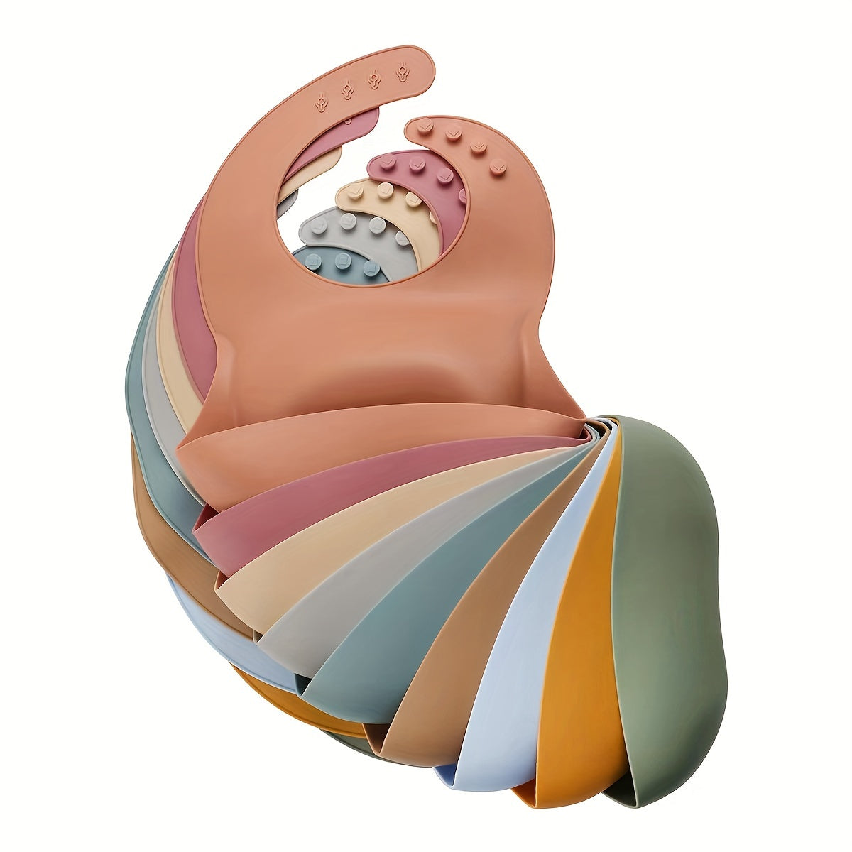 Baby Silicone Bib for Children 0-6 Years Waterproof Oil-Resistant Easy to Clean Adjustable