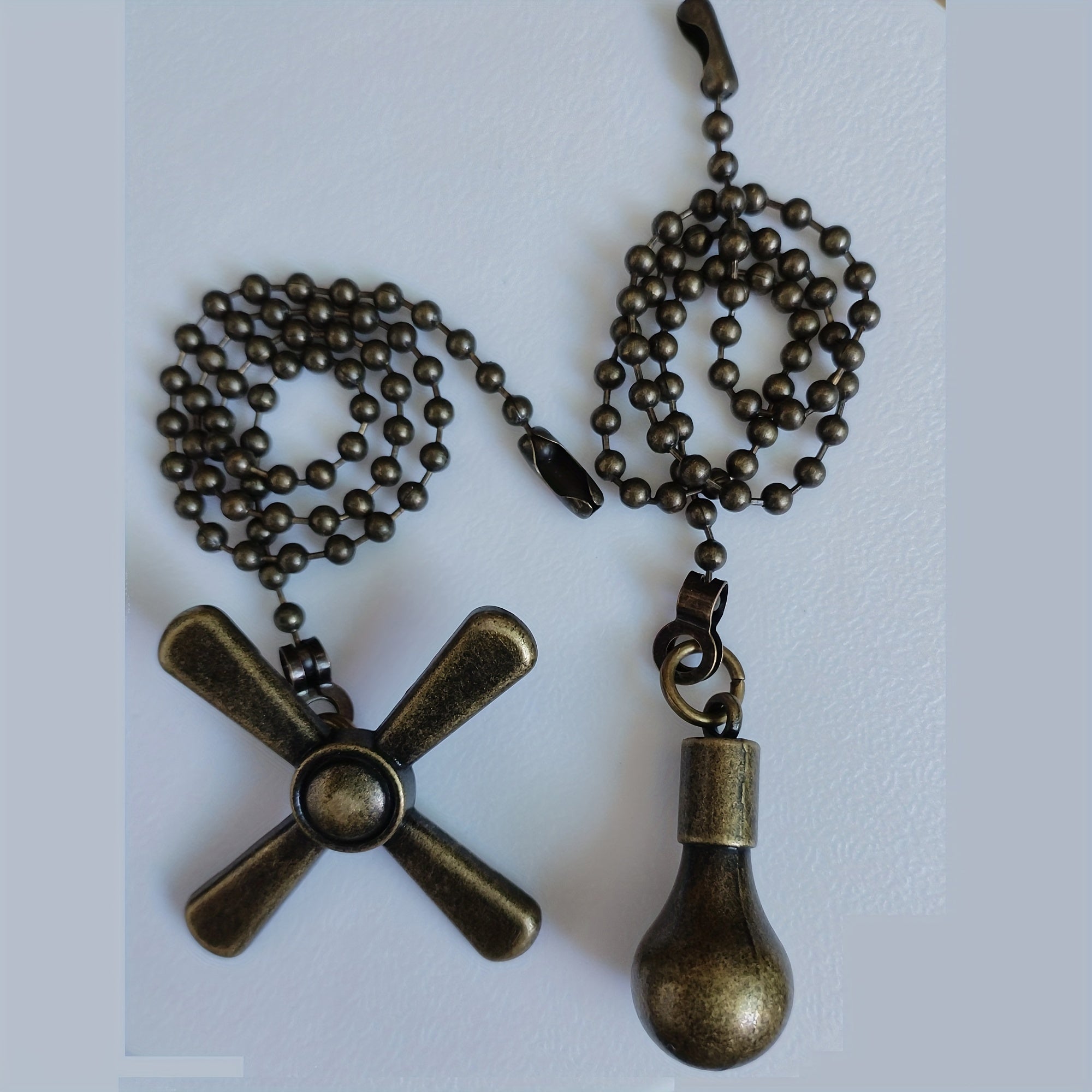 Ceiling Fan Pull Chain Set with Beaded Ball Extension Chains for Lights and Fans