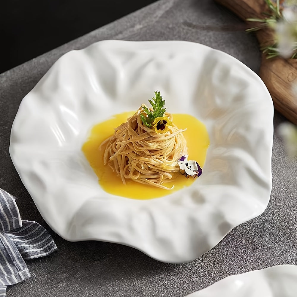 Yagona oq keramika idish, tushlik choyi, makaron, molekulyar oshxona, diet ovqatlari, shirinliklar, salatlar va mevalar uchun ko'p maqsadli. Uyda yoki restoran ziyofatlari uchun ideal.