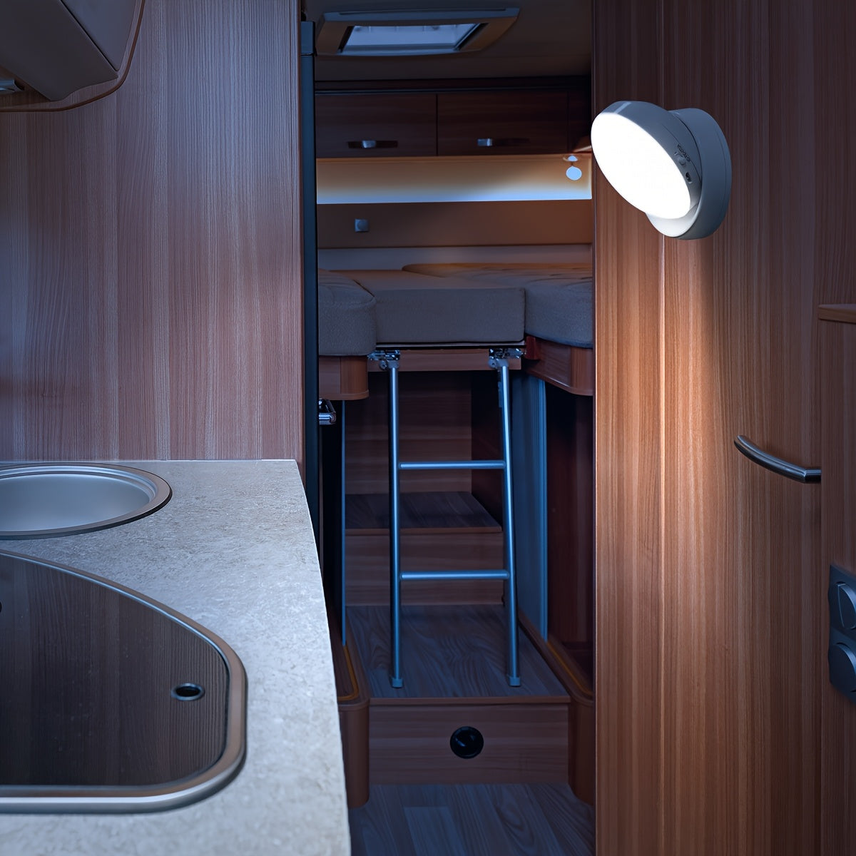 Motion Sensor Night Light with 6 LEDs USB Rechargeable Wall Mount or Handheld