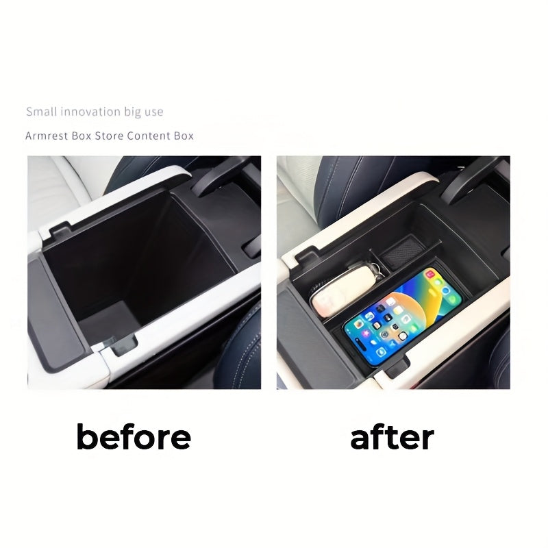 Avtomobil ichki qismi markaziy konsol saqlash qutisi tashkilotchisi plastmassa ko‘p bo‘limli