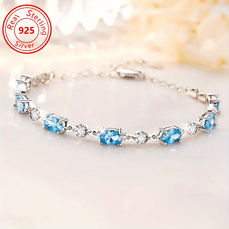 Ajoyib 925 sterling kumush bilaguzuk, binafsha rangli kubik zirkoniya bilan, nozik va jozibali dizayn. Unga maxsus sovg'a sifatida mukammal.