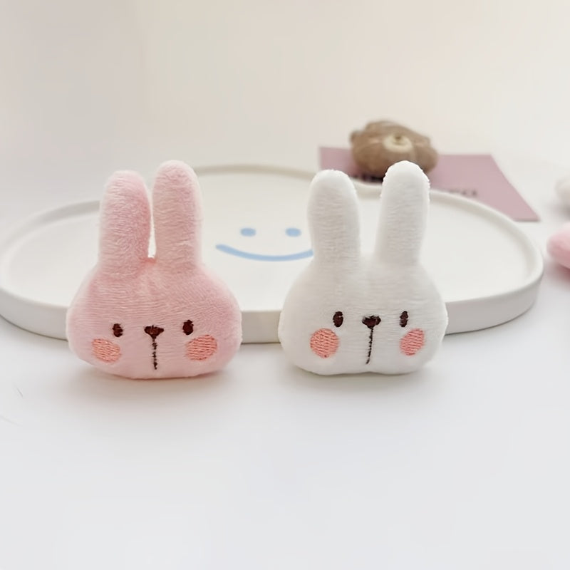 Set of 4 Cartoon Animal Brooch Pins for Women Fabric Rabbit and Bear Accessories for Clothing and Decor