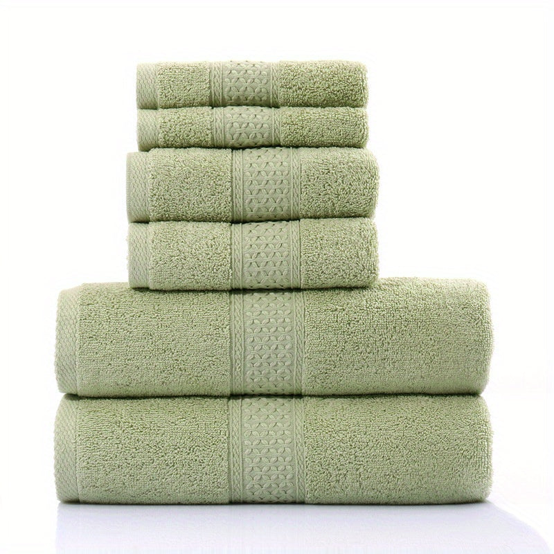 Cotton Linen Towel Set 6-Piece Bath Hand Washcloths White